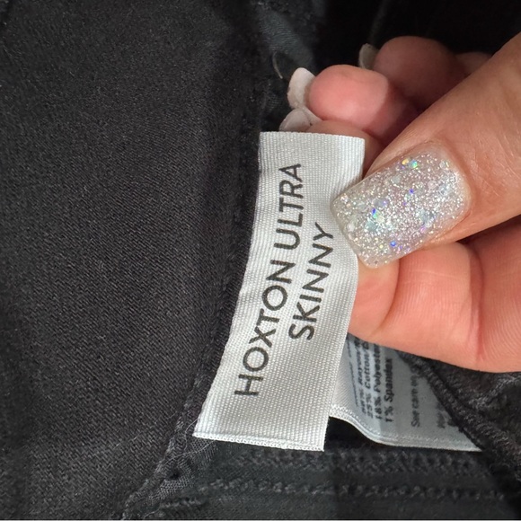 Paige denim Hoxton ultra skinny with exposed buttonfly in black fog luxe coated - Picture 12 of 14